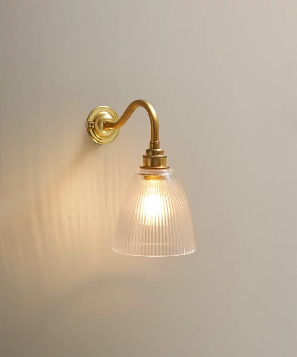 brass fluted wall light
