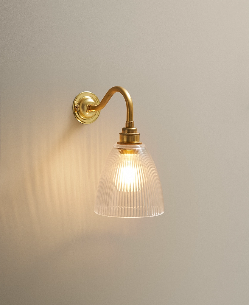 brass fluted wall light