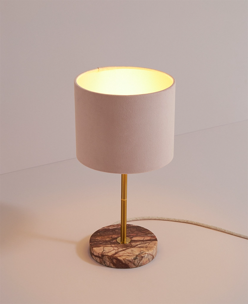 Pink Marble stick table lamp