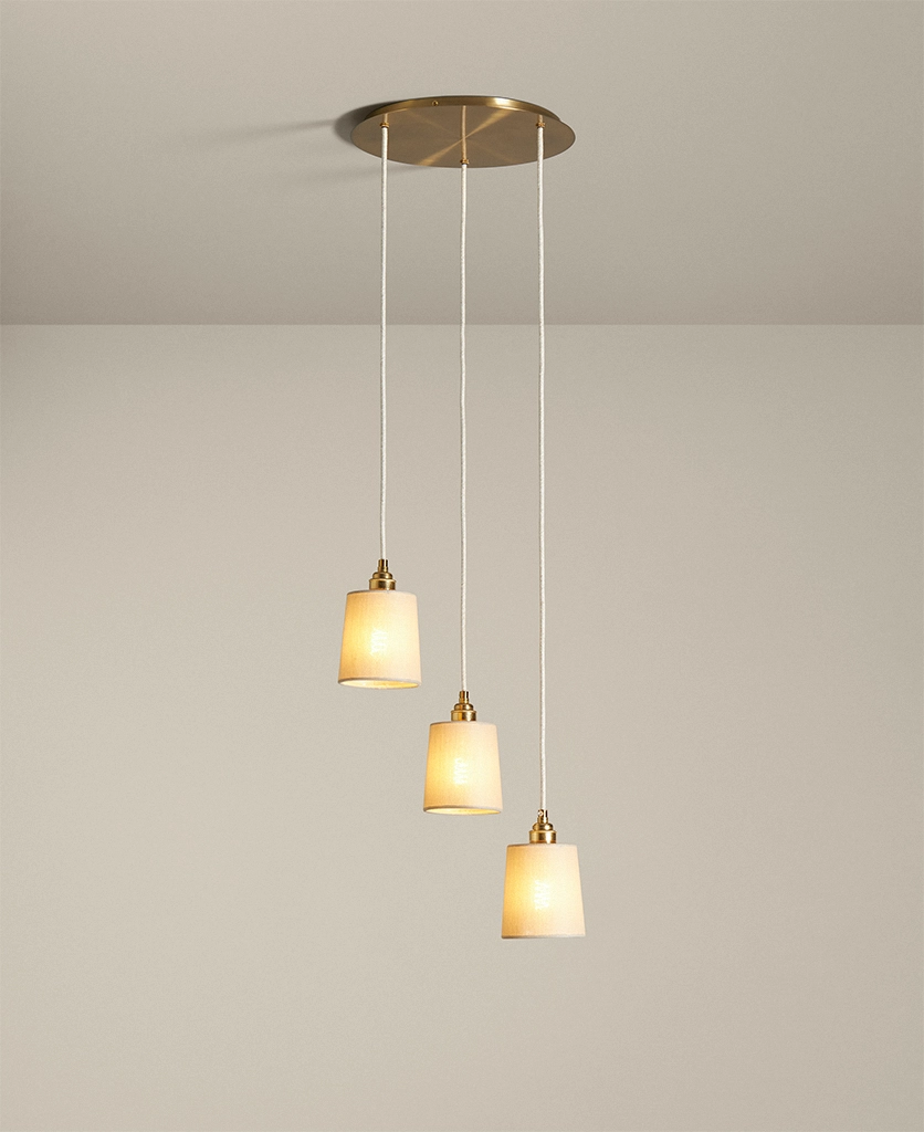 Large Brass Cluster Pendant Light Dowsing Reynolds
