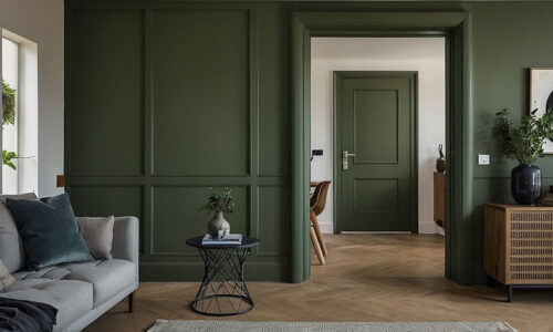 Modern English home with Olive Green internal door