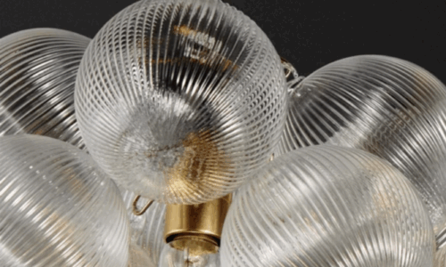 fluted bubble chandelier close up