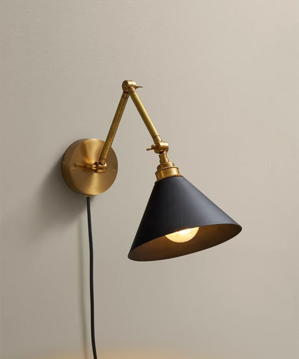 fender plug in wall light industrial style wall light with metal cone shade