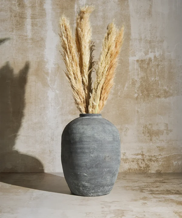grey rustic stone vase