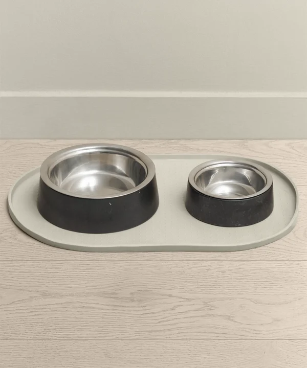 premium black marble dog bowl