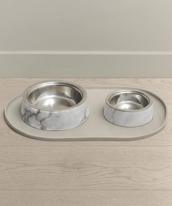 premium white marble pet bowl