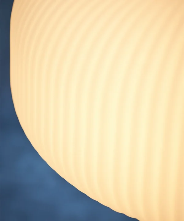 frosted ribbed fluted glass detail form the lampshades of the Nuvia lighting range