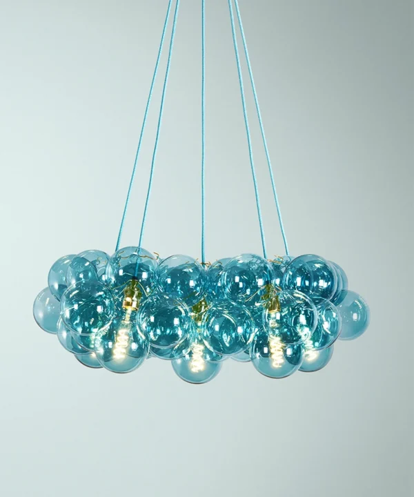 large turquoise bubble light