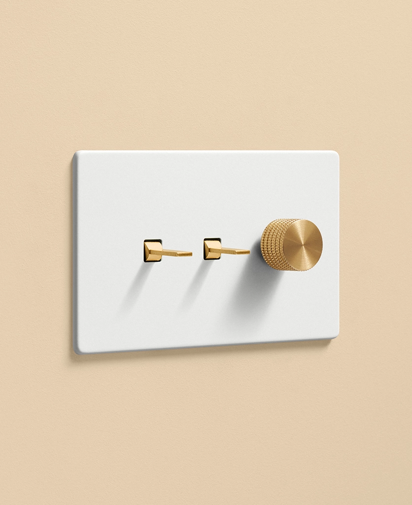 White Combo Switch 2 Toggle 1 Dimmer) | Dowsing & Reynolds