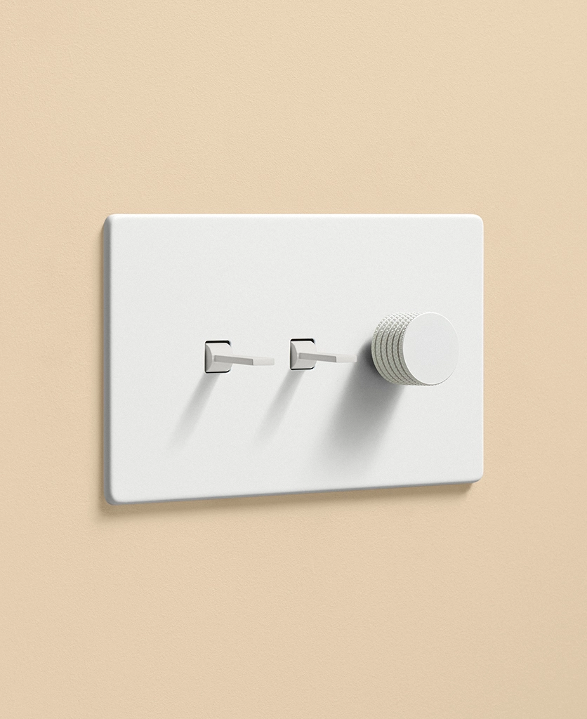 White Combo Switch 2 Toggle 1 Dimmer) | Dowsing & Reynolds